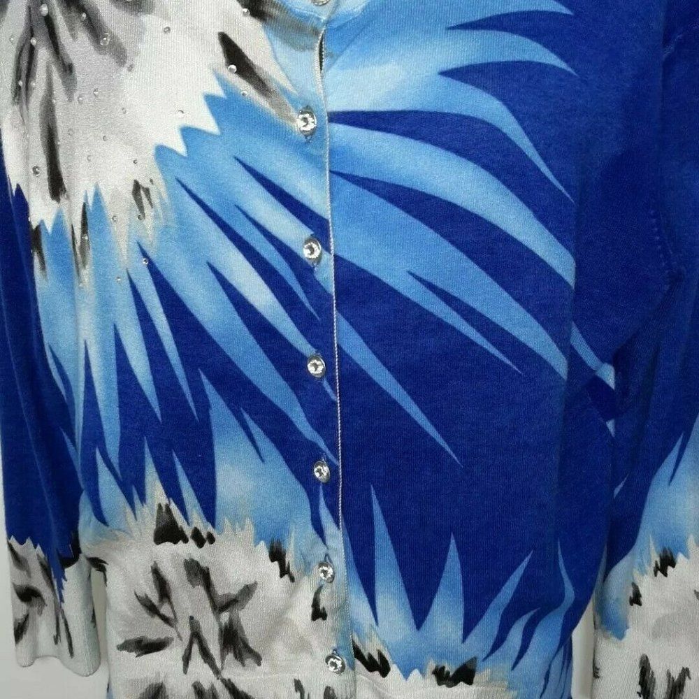 NUE OPTIONS‎ Cardigan Blue & Black White Flo
